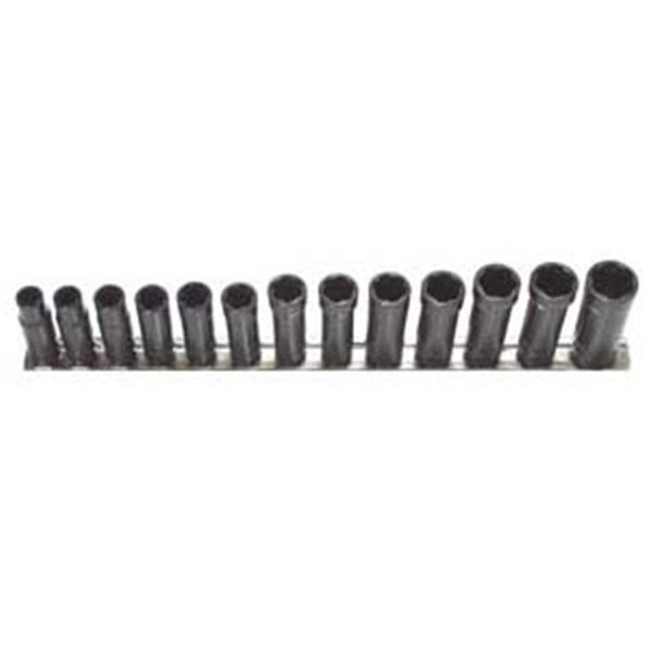 House 13 Piece .38 in. Drive Deep Turbo Socket SAE- Metric Set HO2571432